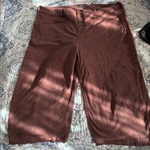 Torrid chocolate Brown Wide-Leg Cropped Pants Sz 22